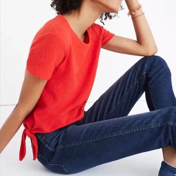 Madewell Texture & Thread Side-Tie Short Sleeve Top XS - Picture 2 of 9